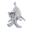 Decorative Fish Figurine- 10 Inch Silver Resin Tabletop Accessory
