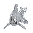 Decorative Fish Figurine- 10 Inch Silver Resin Tabletop Accessory