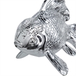 Decorative Fish Figurine- 10 Inch Silver Resin Tabletop Accessory