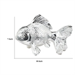 Decorative Fish Figurine- 10 Inch Silver Resin Tabletop Accessory