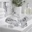 Decorative Fish Figurine- 10 Inch Silver Resin Tabletop Accessory