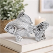 Decorative Fish Figurine- 10 Inch Silver Resin Tabletop Accessory