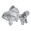 Decorative Fish Figurine- 10 Inch Silver Resin Tabletop Accessory