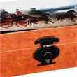 Storage Box Set of 2- Hunting Dogs and Horse Drawn Carriage Print- Brown