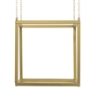 Hanging Open Plant Shelf with Chain- 20 Inch Square Gold Iron Frame