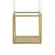 Hanging Open Plant Shelf with Chain- 20 Inch Square Gold Iron Frame