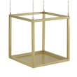 Hanging Open Plant Shelf with Chain- 20 Inch Square Gold Iron Frame