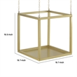 Hanging Open Plant Shelf with Chain- 20 Inch Square Gold Iron Frame
