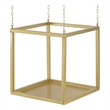Hanging Open Plant Shelf with Chain- 20 Inch Square Gold Iron Frame