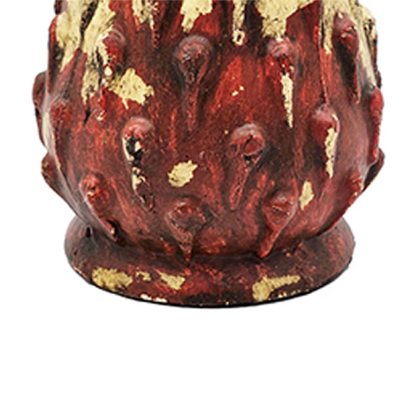 Decorative Flower Vase- 10 Inch Textured Red Cream and Brown Terracotta