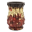Decorative Flower Vase- 10 Inch Textured Red Cream and Brown Terracotta