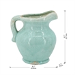 Tery Decorative Flower Vase with Handle- 9 Inch- Glazed Blue Terracotta