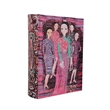 Meer Faux Book Storage Box Set of 3- Pink Black Fashion Illustrations- Silk