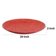 Decorative Tabletop Accent Plate- 20 Inch Red Gold Speckled Finish
