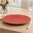 Decorative Tabletop Accent Plate- 20 Inch Red Gold Speckled Finish