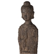 Reva Standing Buddha Sculpture- Distressed Brown Polyresin 24 Inch