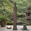 Reva Standing Buddha Sculpture- Distressed Brown Polyresin 24 Inch