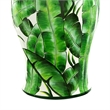 Jesu Temple Jar with Lid- White Green Palm Leaf Accent- 18 Inch Porcelain