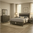 Lito 5pc Queen Bedroom Set- 2 Nightstands- Gray Upholstery- Storage Bed