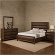 Nitz 4pc Queen Bedroom Set- Sculpted Headboard- Espresso Brown