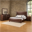 Nitz 4pc Queen Bedroom Set- Sculpted Headboard- Espresso Brown