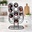 13 Bottles Countertop Wine Rack- 23 Inch- Cactus Shaped Black Metal