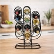 13 Bottles Countertop Wine Rack- 23 Inch- Cactus Shaped Black Metal