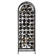 Homy Tall Wine Rack Cabinet with Lock- Holds 45 Bottles- Black Wrought Iron