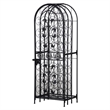 Homy Tall Wine Rack Cabinet with Lock- Holds 45 Bottles- Black Wrought Iron