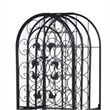 Homy Tall Wine Rack Cabinet with Lock- Holds 45 Bottles- Black Wrought Iron