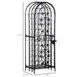Homy Tall Wine Rack Cabinet with Lock- Holds 45 Bottles- Black Wrought Iron