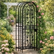 Homy Tall Wine Rack Cabinet with Lock- Holds 45 Bottles- Black Wrought Iron