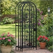 Homy Tall Wine Rack Cabinet with Lock- Holds 45 Bottles- Black Wrought Iron