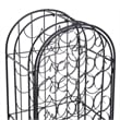 Homy Wine Rack Cabinet with Lock- Holds 35 Bottles- Black Wrought Iron