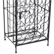 Homy Wine Rack Cabinet with Lock- Holds 35 Bottles- Black Wrought Iron