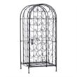 Homy Wine Rack Cabinet with Lock- Holds 35 Bottles- Black Wrought Iron