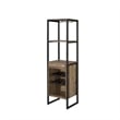 Nery Wine Rack with 1 Drawer and 3 Shelves- 69 Inch- Weathered Oak Brown