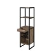 Nery Wine Rack with 1 Drawer and 3 Shelves- 69 Inch- Weathered Oak Brown