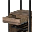 Nery Wine Rack with 1 Drawer and 3 Shelves- 69 Inch- Weathered Oak Brown