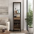 Nery Wine Rack with 1 Drawer and 3 Shelves- 69 Inch- Weathered Oak Brown