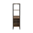 Nery Wine Rack with 1 Drawer- 3 Shelves- 70 Inch Tall- Weathered Oak Brown