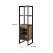 Nery Wine Rack with 1 Drawer- 3 Shelves- 70 Inch Tall- Weathered Oak Brown