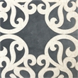 Dery Throw Pillow- Vintage Vine Accented Gray Velvet- 20 Inch Square