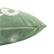 Dery Throw Pillow- Vintage Vine Accented Green Velvet- 20 Inch Square
