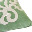 Dery Throw Pillow- Vintage Vine Accented Green Velvet- 20 Inch Square