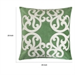 Dery Throw Pillow- Vintage Vine Accented Green Velvet- 20 Inch Square