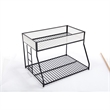 Ady Low Profile Twin Over Full Bunk Bed with Mesh Guardrail- Black Metal