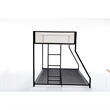 Ady Low Profile Twin Over Full Bunk Bed with Mesh Guardrail- Black Metal