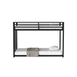 Ady Low Profile Twin Over Twin Bunk Bed with Ladder- Black Metal Frame