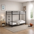 Ady Low Profile Twin Over Twin Bunk Bed with Ladder- Black Metal Frame